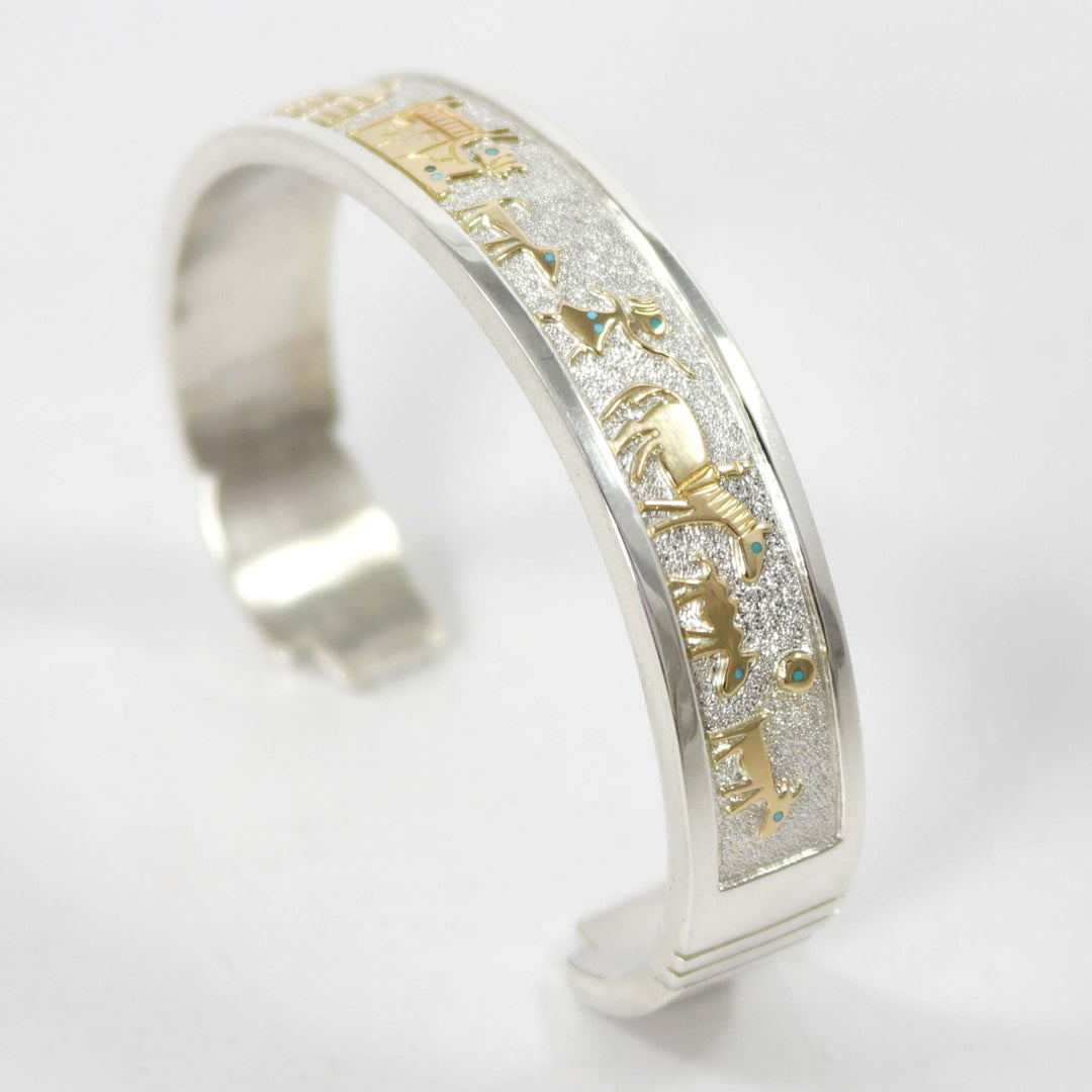 Gold on Silver Storyteller Cuff