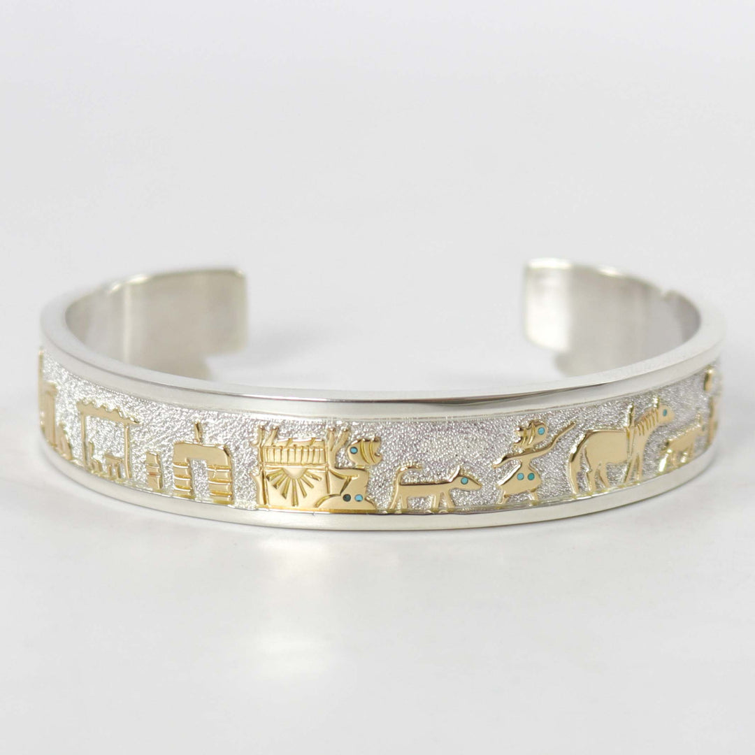 Gold on Silver Storyteller Cuff