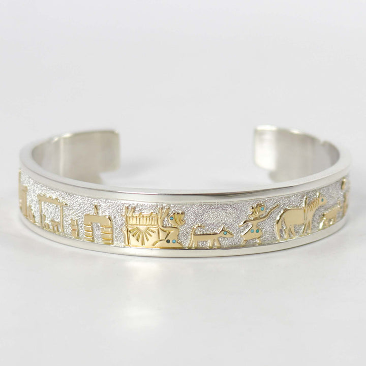 Gold on Silver Storyteller Cuff