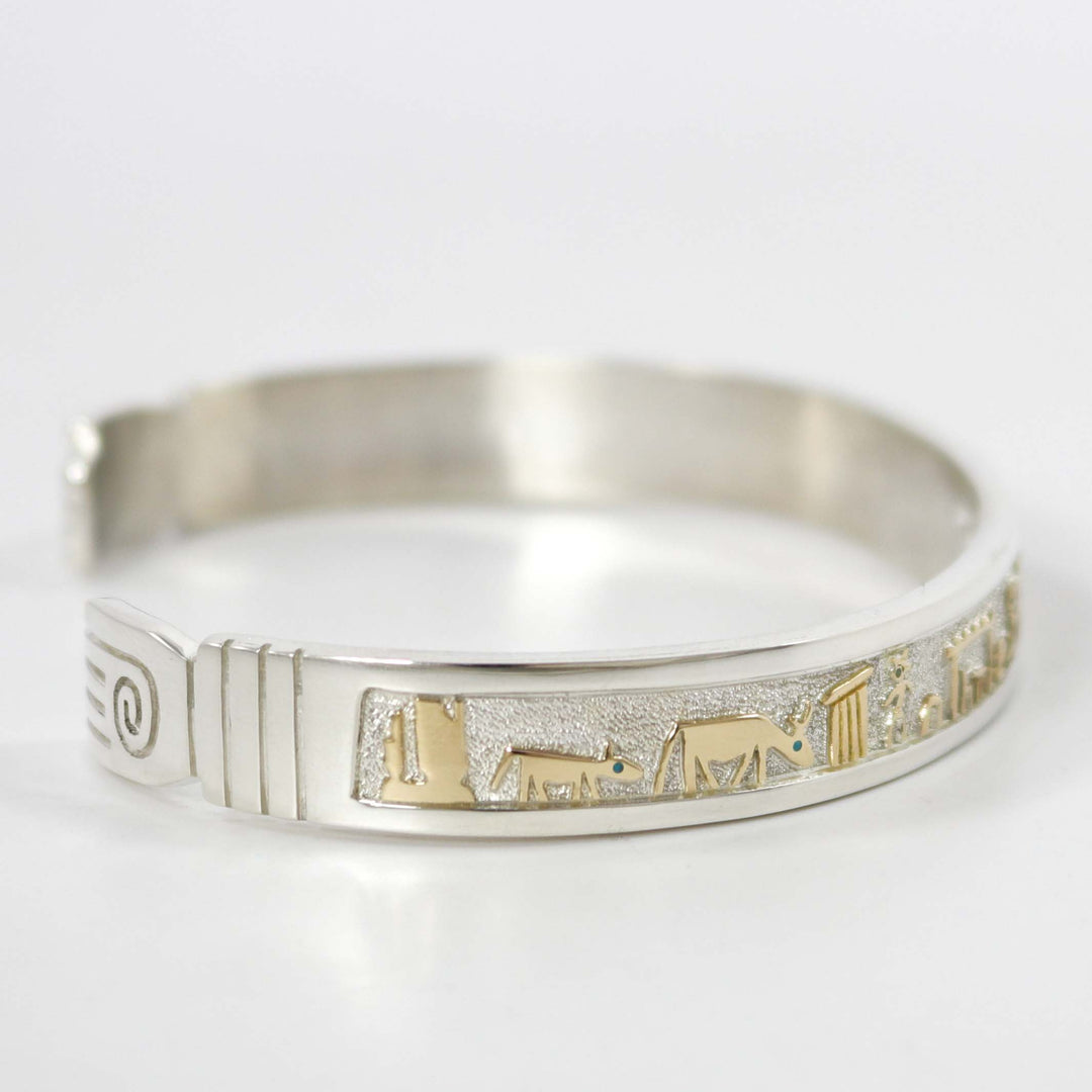 Gold on Silver Storyteller Cuff