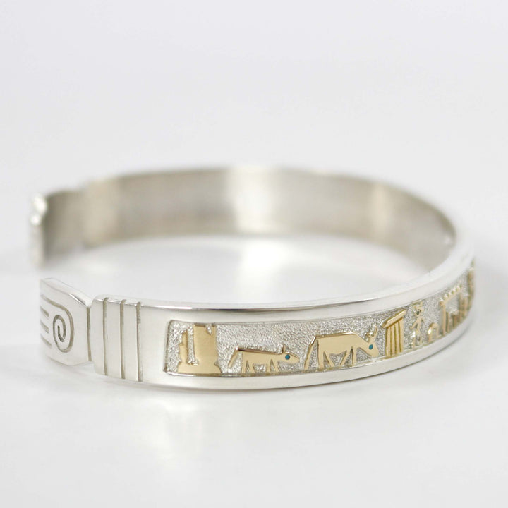 Gold on Silver Storyteller Cuff