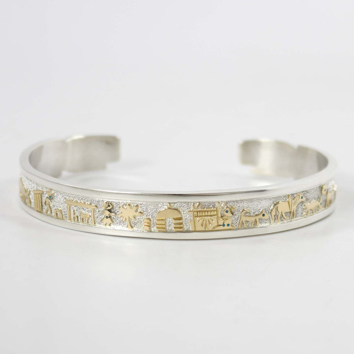 Gold on Silver Storyteller Cuff
