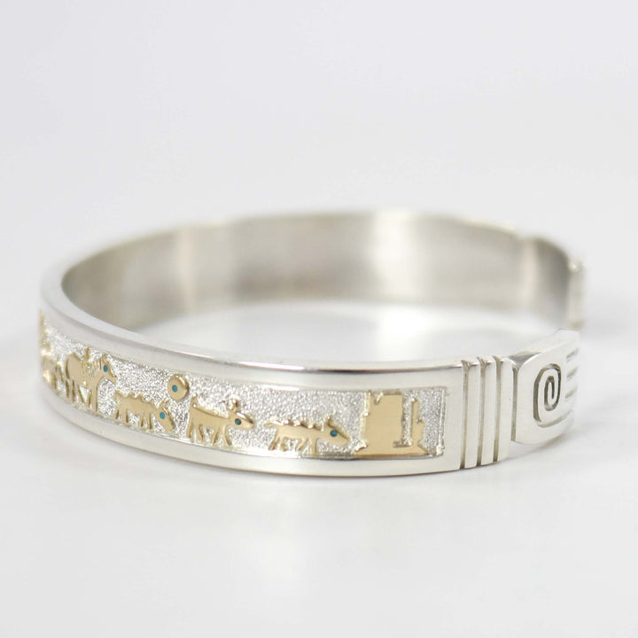 Gold on Silver Storyteller Cuff