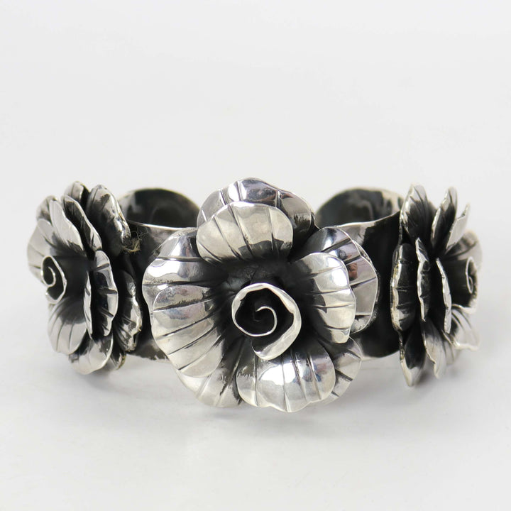 Silver Rose Cuff