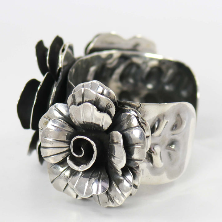 Silver Rose Cuff