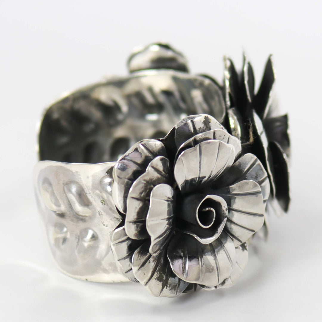 Silver Rose Cuff