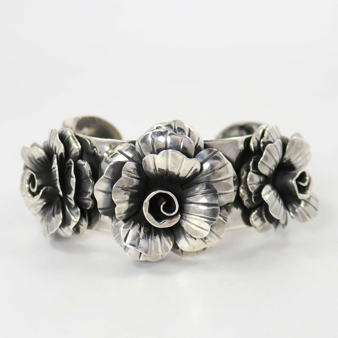 Silver Rose Cuff