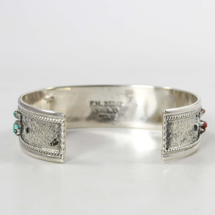 Turquoise and Coral Cuff