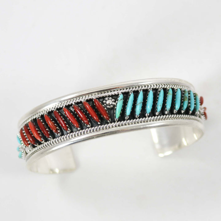 Turquoise and Coral Cuff
