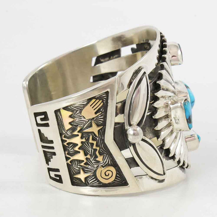 Bisbee Turquoise Petroglyph Cuff