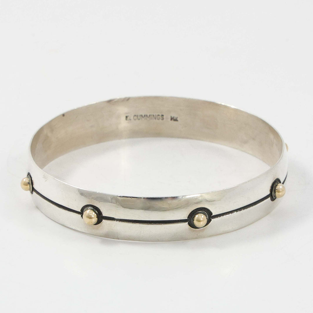 Gold on Silver Bangle