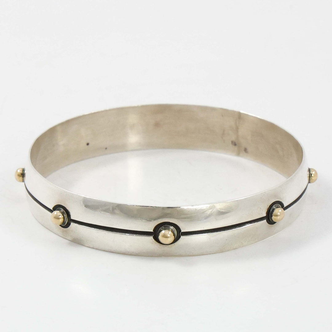 Gold on Silver Bangle