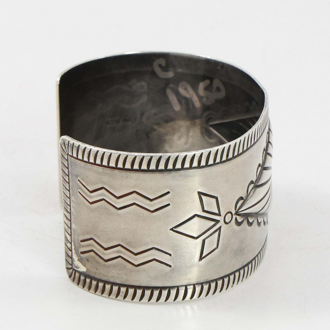 1950s Stamped Silver Cuff