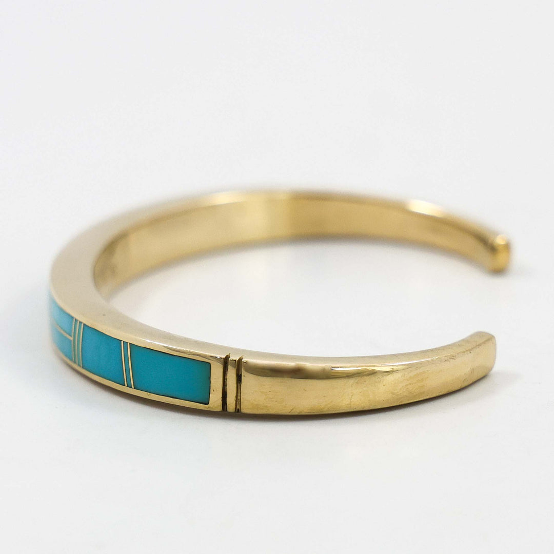 Gold and Turquoise Cuff