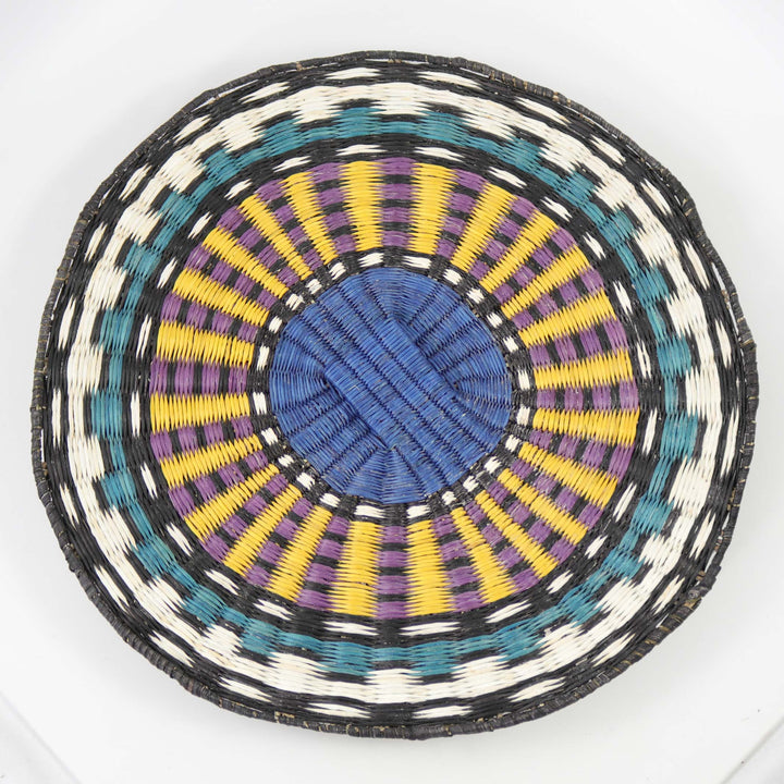 ホピ族のひまわりの枝編み細工品の飾り板