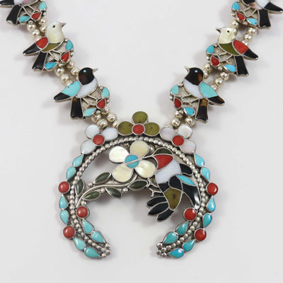 1970s Zuni Bird Squash Blossom