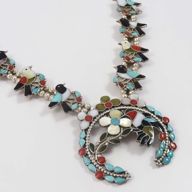 1970s Zuni Bird Squash Blossom