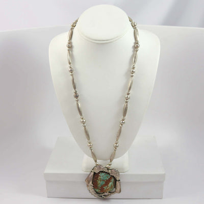 1970s Turquoise Pendant on Beads