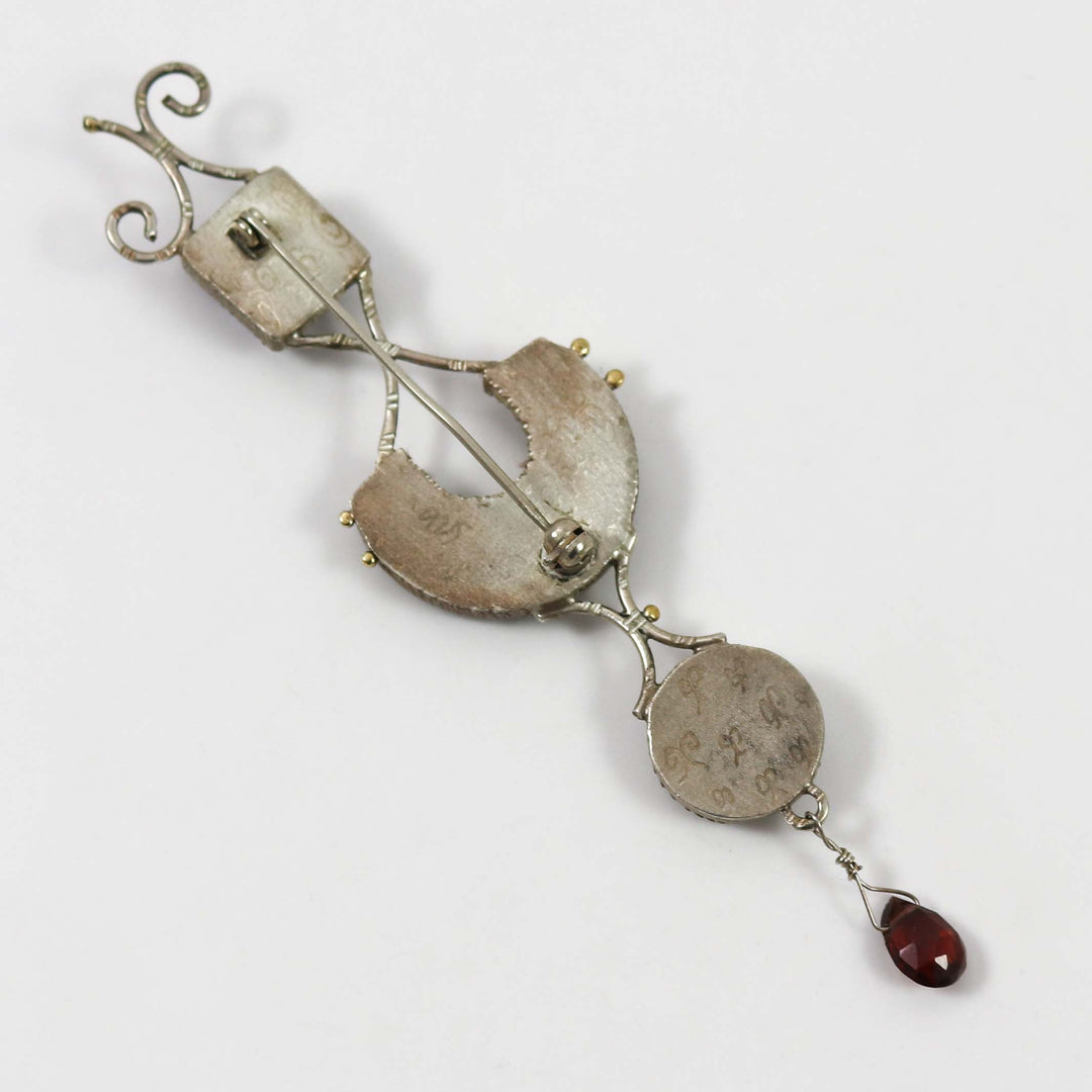 Silver and Gold Multi-Stone Pin