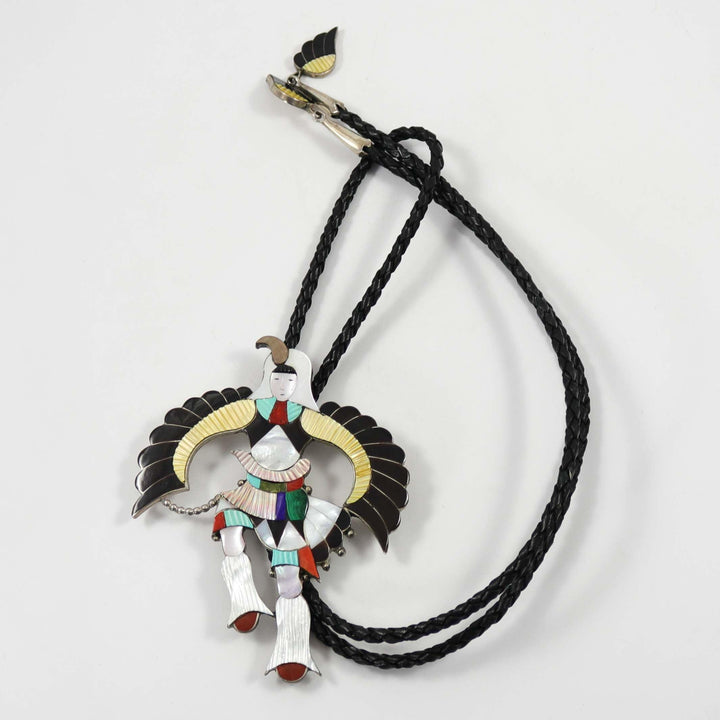 1970s Eagle Dancer Bola Tie by Jonathan Beyuka - Garland's