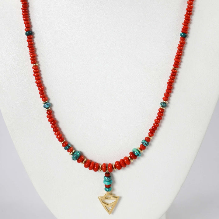 Coral and Gold Necklace