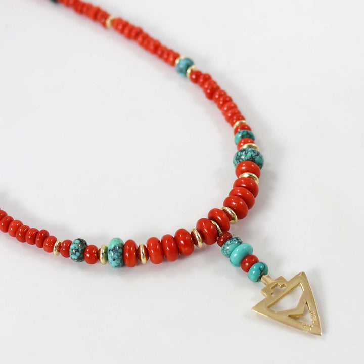 Coral and Gold Necklace