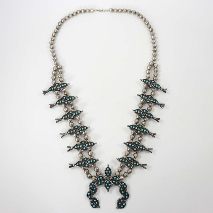 1960s Turquoise Snake Eye Squash Blossom