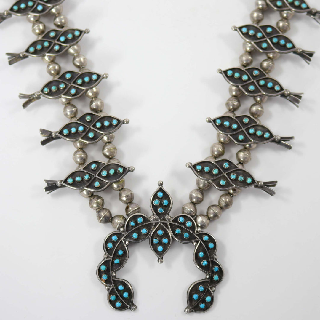 1960s Turquoise Snake Eye Squash Blossom