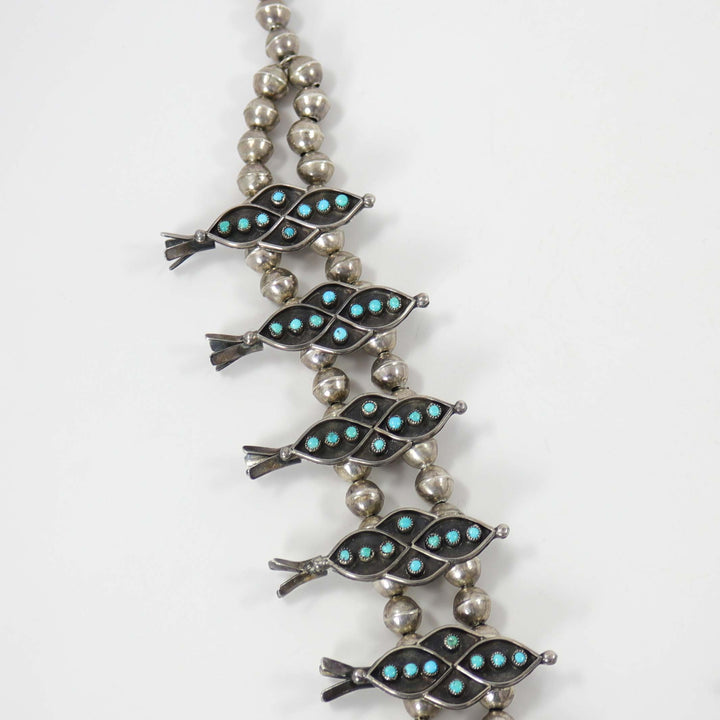 1960s Turquoise Snake Eye Squash Blossom