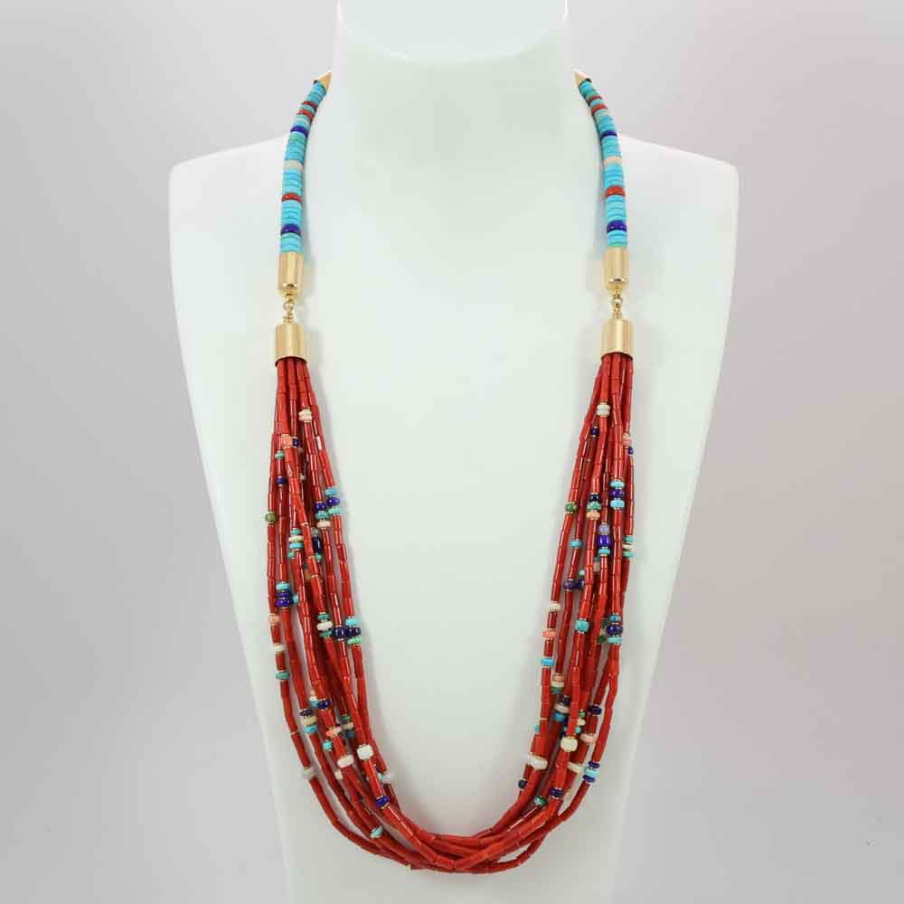 Coral and Gold Necklace