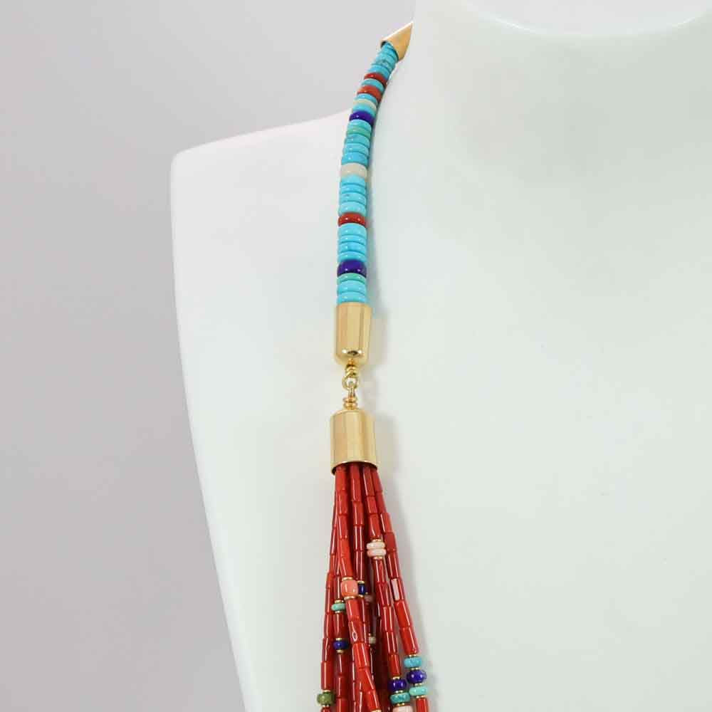 Coral and Gold Necklace