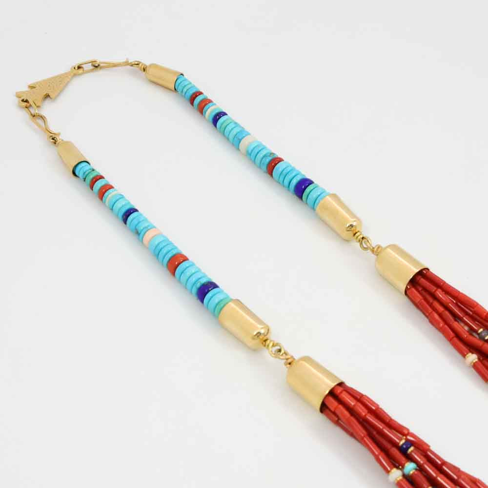 Coral and Gold Necklace
