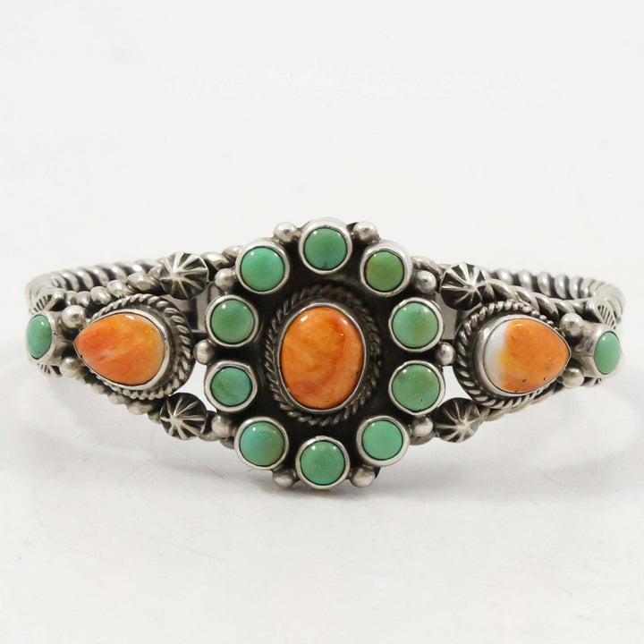 Turquoise and Spiny Oyster Shell Cuff