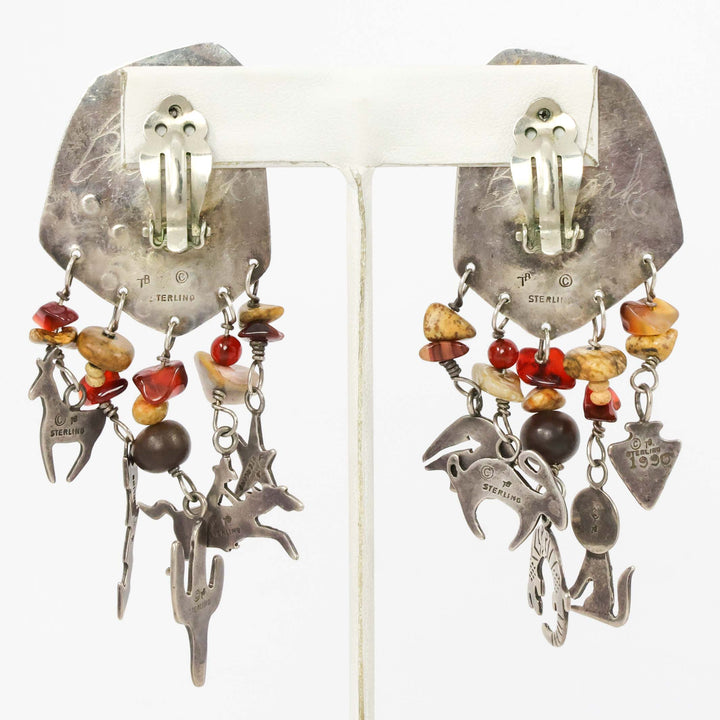 Carnelian Charm Clip Earrings No