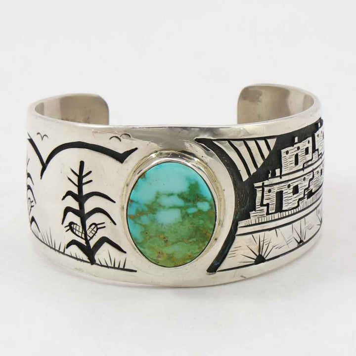 Turquoise Village Scene Cuff