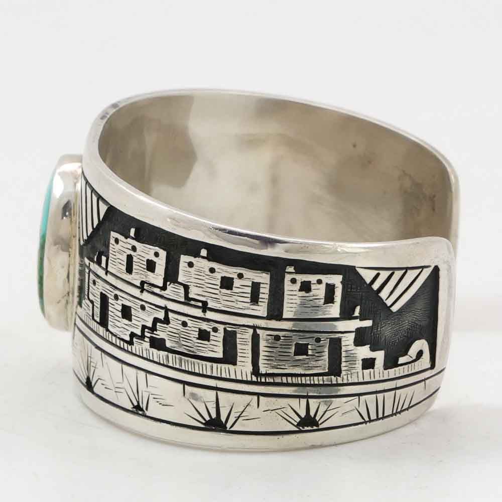 Turquoise Village Scene Cuff