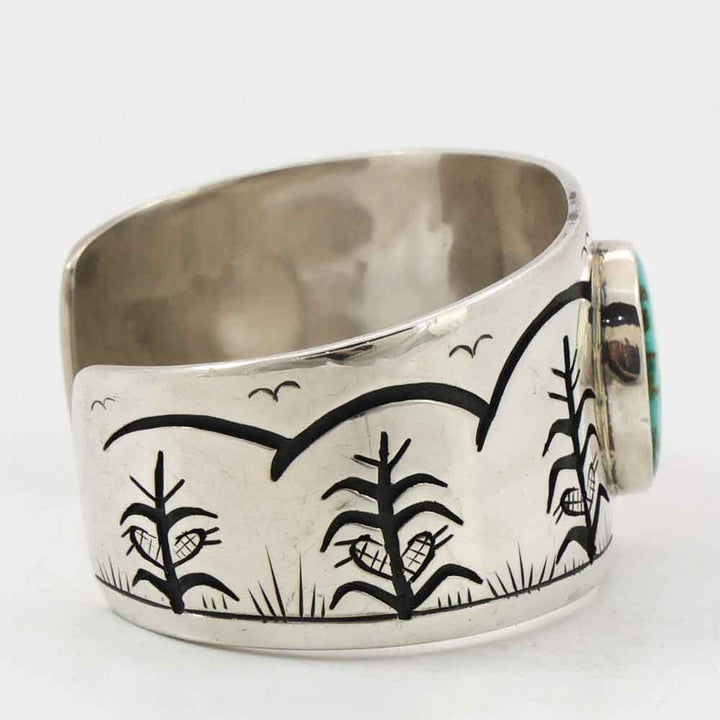 Turquoise Village Scene Cuff