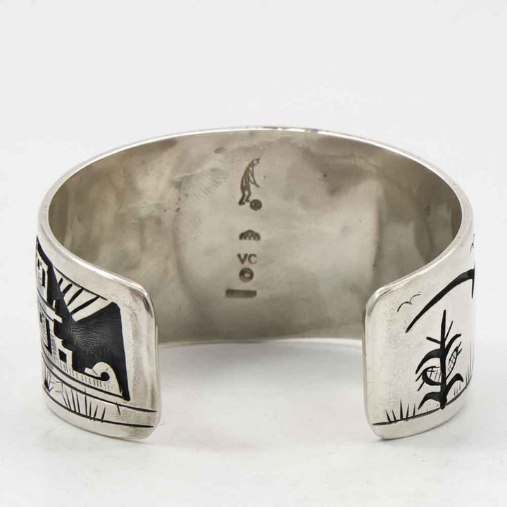 Turquoise Village Scene Cuff