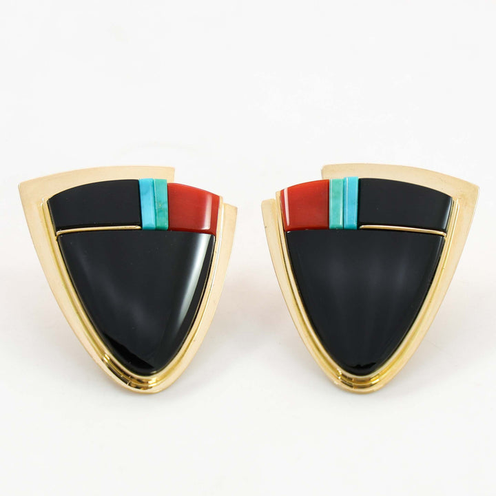 Inlaid Gold Earrings