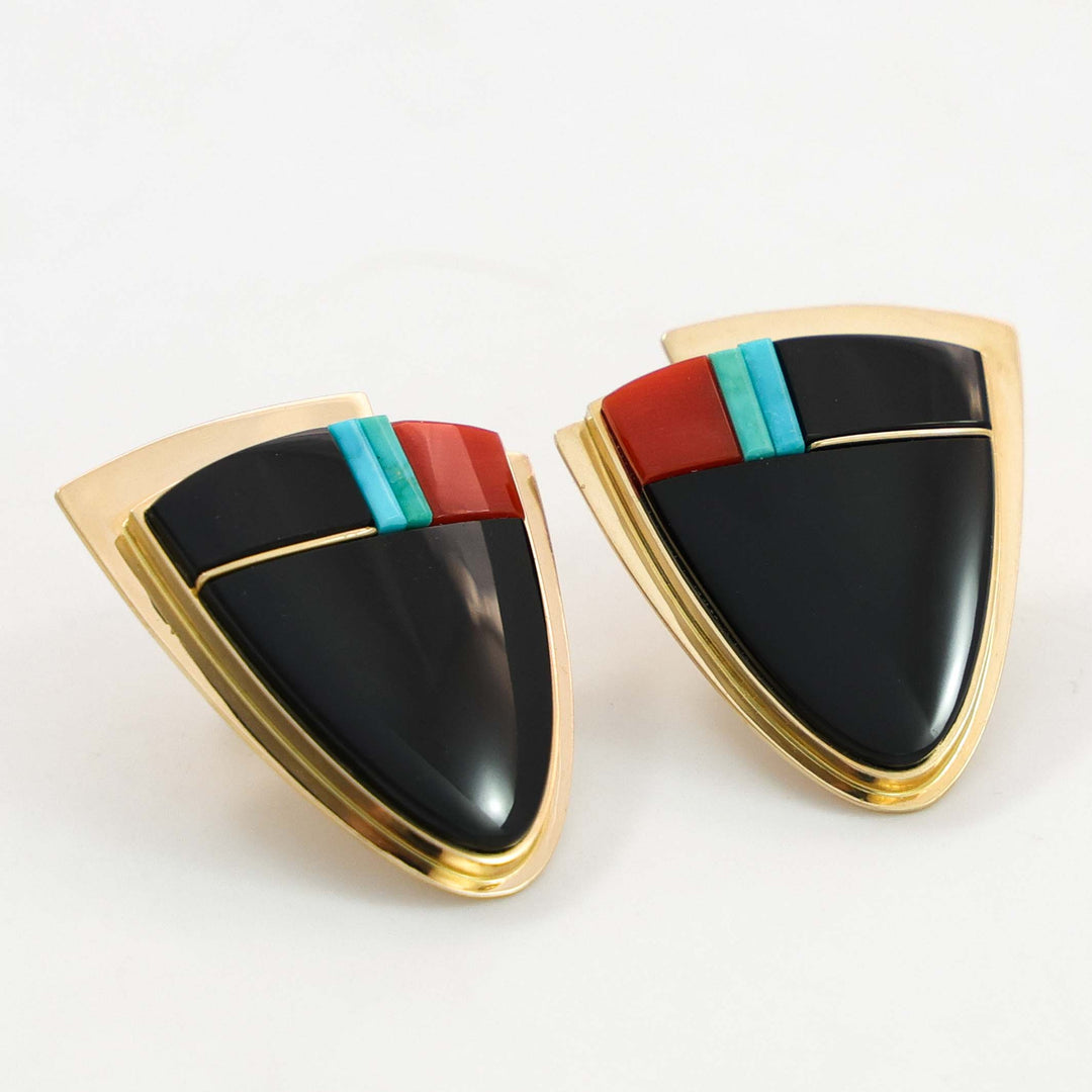 Inlaid Gold Earrings