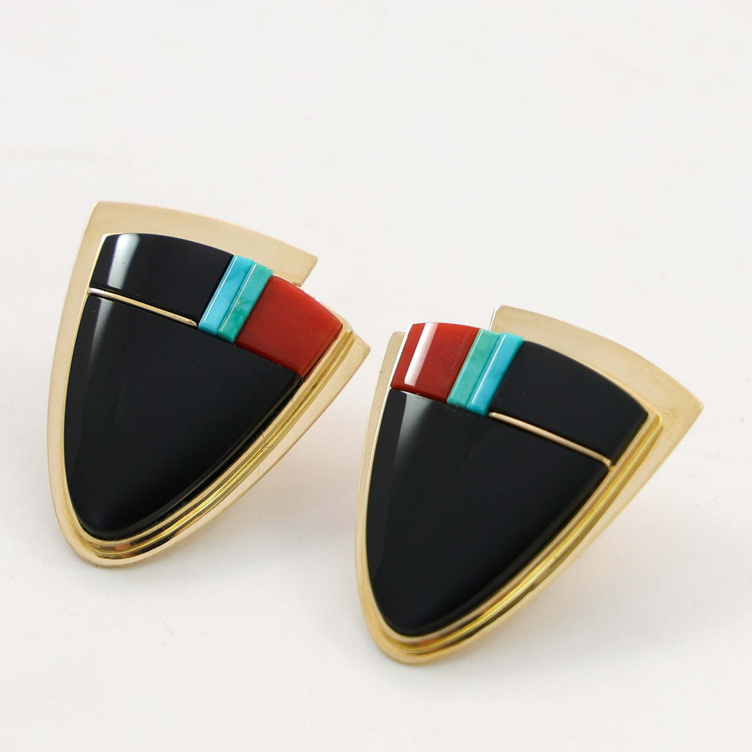 Inlaid Gold Earrings