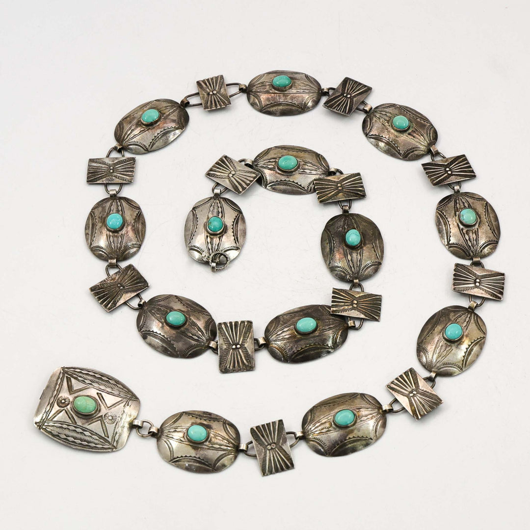 1940s Turquoise Concho Belt