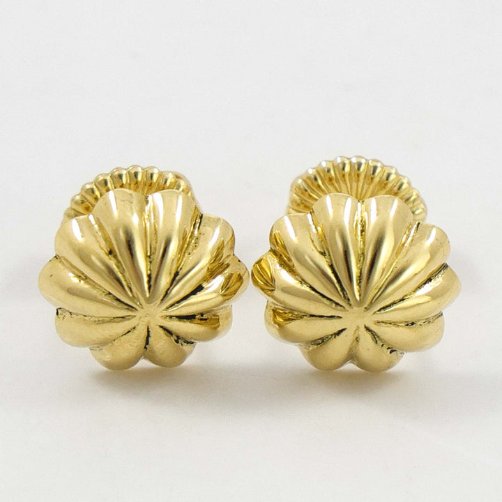 Gold Fluted Earrings