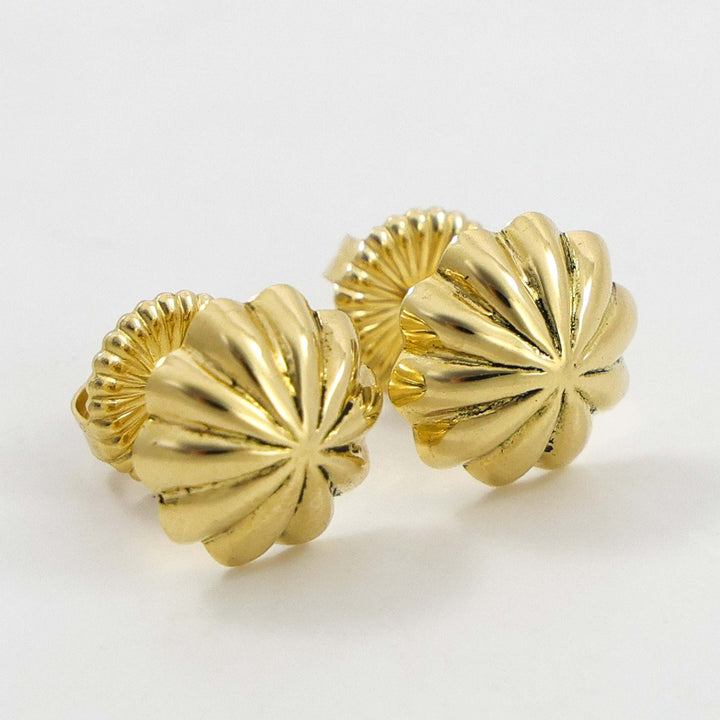 Gold Fluted Earrings