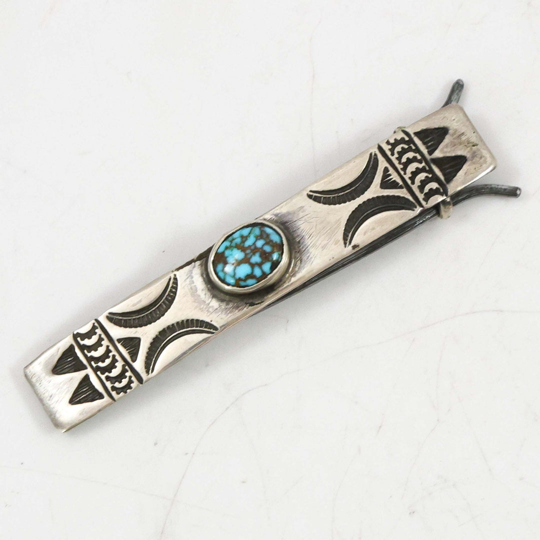 1930s Number Eight Turquoise Hair Clip