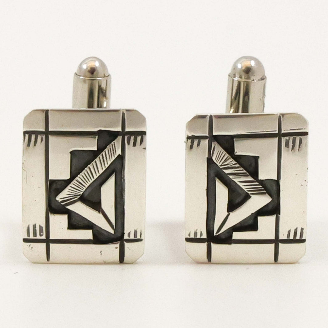 Silver Overlay Cuff Links