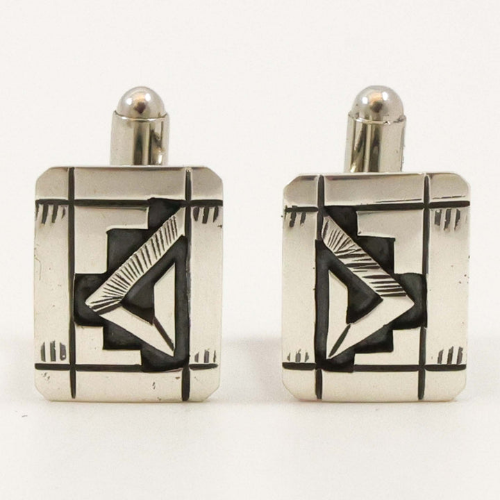 Silver Overlay Cuff Links
