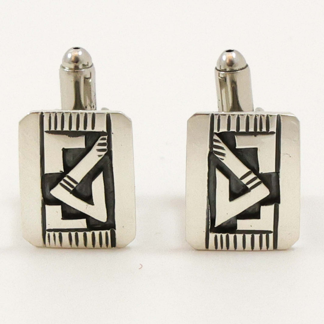 Silver Overlay Cuff Links