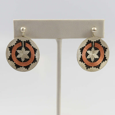 Navajo Basket Earrings by Roland Begay - Garland's