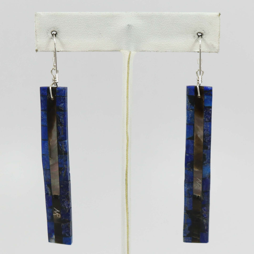 Lapis and Shell Earrings